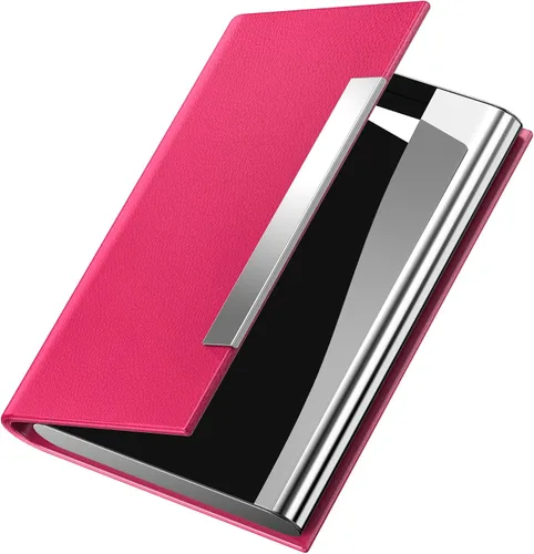 Vista 15 de Padike - Tarjetero profesional de cuero PU y acero inoxidable multitarjeta para hombres y mujeres. Estuche para tarjetas de crédito, carné de Negro