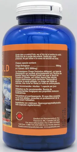 Vista 3 de Chaga Gold 500 mg 360 vegecaps (fabricado en Canadá)