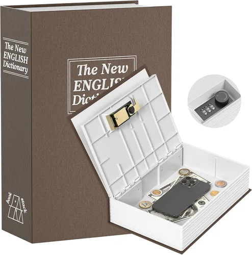 Vista 10 de Caja de ahorro de dinero para adultos, alcancía de libro con cerradura y llave seguras, caja de seguridad secreta de diccionario de 9.45 x 6.1 x