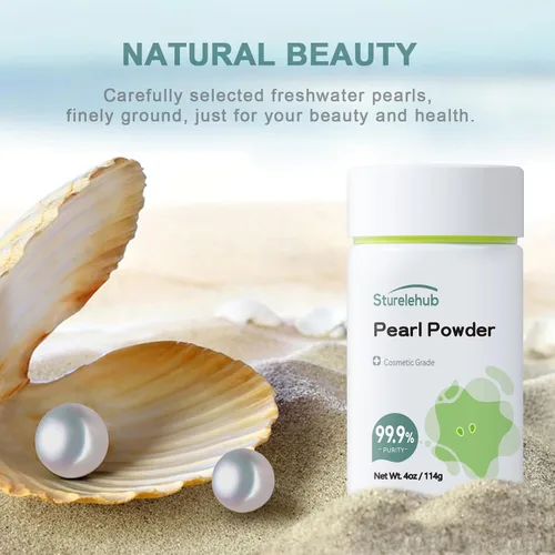 Vista 3 de Polvo de Perlas Orgánico, para Rostro, 4 onzas / 114g 99.9% Pureza, Grado Cosmético, Para Máscara Casera, Crema y Loción, Polvo de Perlas Orgánico