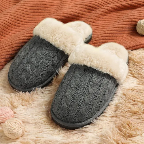 Vista 5 de DREAM PAIRS - Pantuflas de punto trenzado y piel sintética para mujer