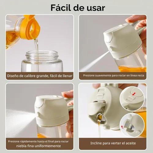 Vista 2 de SWEET VIEW Pulverizador de aceite para cocinar 16oz/470ml Blanco