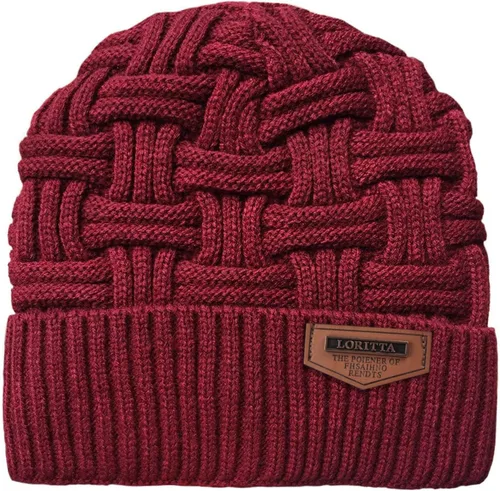Vista 21 de Loritta Gorro de invierno cálido de punto grueso y holgado para hombre