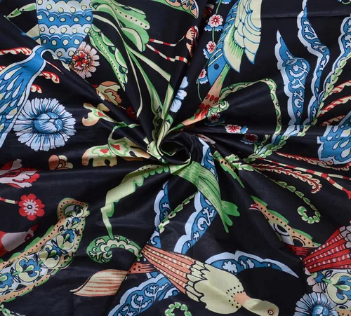 Vista 10 de Yard - Tela de gasa de algodón con estampado floral de 45 pulgadas de ancho, color negro, para costura (5 yardas, rosa bebé)