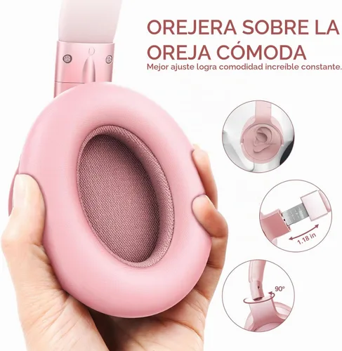 Vista 6 de AUSDOM E7 Auriculares Bluetooth con cancelación activa de ruido, inalámbricos sobre la oreja ANC con micrófono, sonido estéreo de alta fidelidad