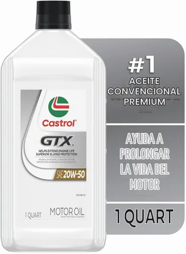 Vista 3 de Castrol GTX 20W-50 Aceite de motor convencional, 1 cuarto de galón, paquete de 6