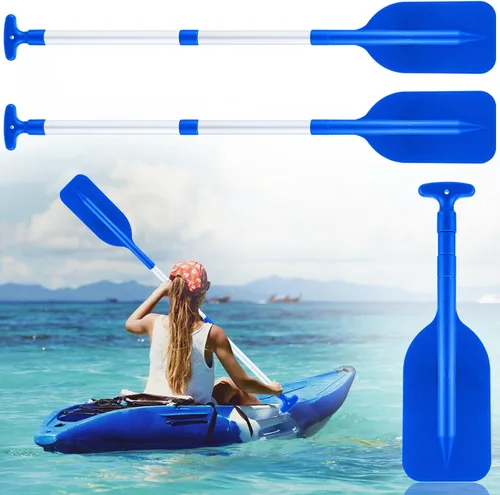 Vista 8 de Tradder 2 remos telescópicos plegables para kayak, remo de 21.3 a 41.7 pulgadas, remo de plástico de aluminio, remo de longitud ajustable