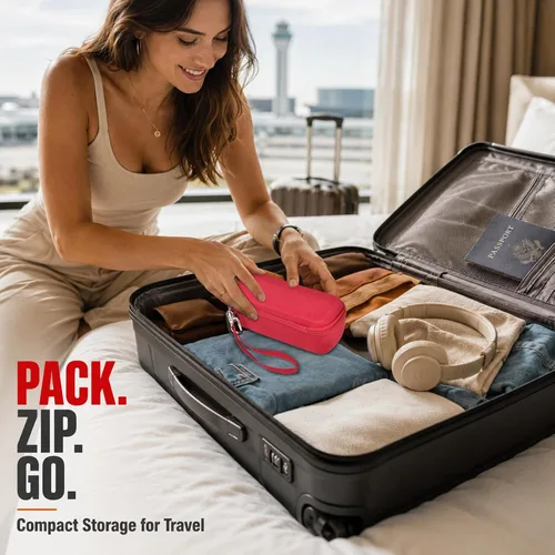 Vista 9 de GWCASE Funda rígida para altavoz Bluetooth portátil JBL Flip 7/6/5, color Rojo