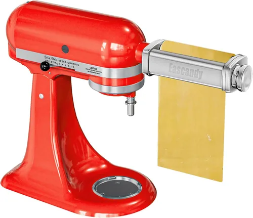 Vista 8 de Accesorio de metal para hacer pasta KitchenAid, accesorio de pasta 3 en 1 para batidora de pie, accesorio de rodillo de pasta ajustable de 8