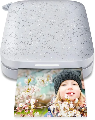 Vista 2 de HP Sprocket - Impresora fotográfica portátil de 2ª edición, piñón, papel fotográfico de zinc (50 hojas), papel fotográfico precortado