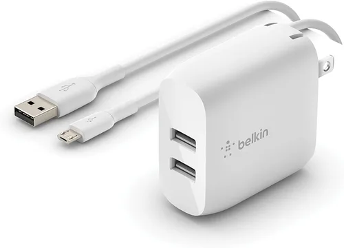 Vista 9 de Belkin Bloque de cargador USB de doble puerto de 24 W, carga rápida para viajes Cargador para iPhone de carga rápida, iPhone 17, Air, Pro, Pro