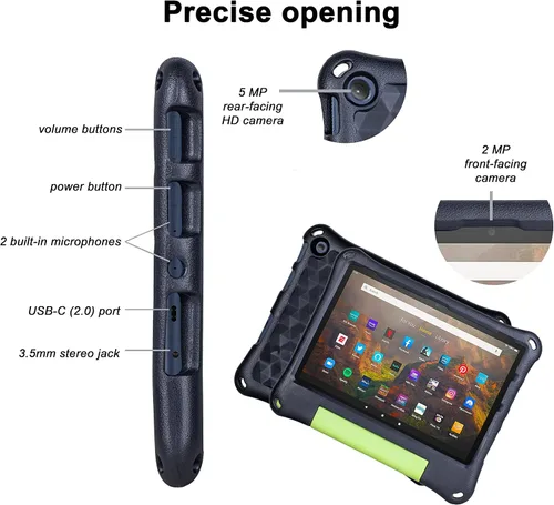 Vista 4 de 2023 10in Tablet Case for Kids,OQDDQO 10 case Light Weight Anti Slip Shockproof Kids Friendly Case Not Compatible ipad Tablet(Black)