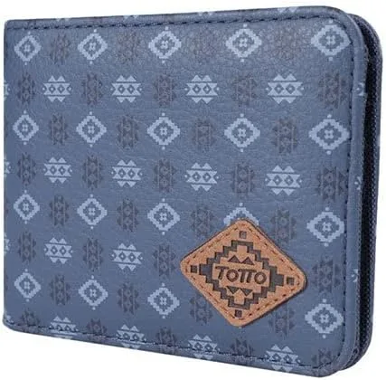 Vista 3 de TOTTO Cartera de licencia para adultos unisex, Azul Patchwork, Única
