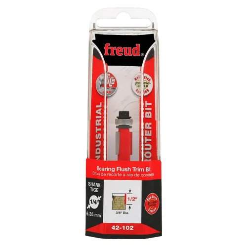 Vista 2 de Freud 42-102: 3/8" (diámetro) Rodamiento Embellecedor Broca con vástago de 1/4", longitud total de 2-5/16
