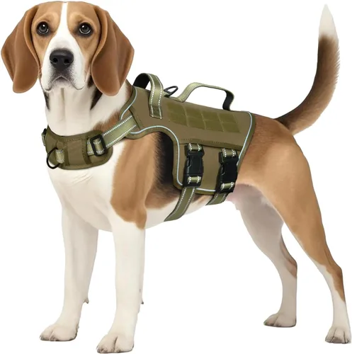 Vista 24 de Arnés para perro pequeño, arnés táctico resistente sin tirones, sin estrangulamiento, chaleco para mascotas fácil de poner y quitar con sistema