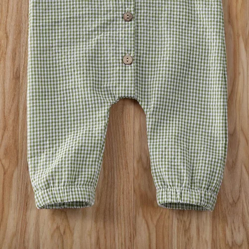 Vista 7 de Mubineo Mameluco de lino sin mangas con botones para bebé niño y niña