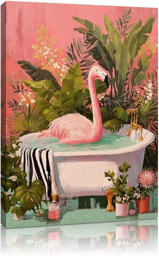 Vista 17 de Kunstorner Decoración de baño de vaca para decoración de pared de dormitorio y sala de estar (13.5 x 13.5 pulgadas)