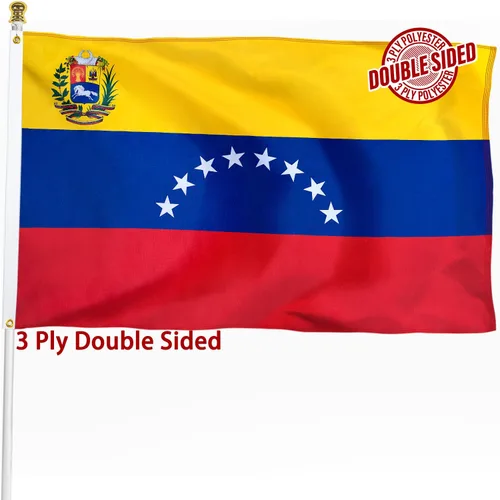 Vista 19 de Bandera de Nicaragua de 3 x 5 pies para exteriores, bandera nacional nicaragüense, bandera nacional nicaragüense, doble cara de 3 capas de poliéster