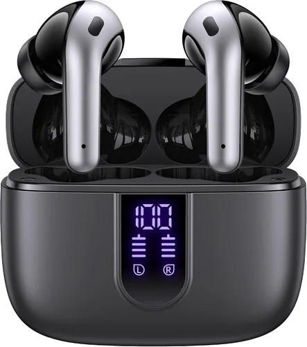 Vista 10 de TAGRY Auriculares Bluetooth Verdaderamente Inalámbricos Auriculares 60H Reproducción Pantalla LED de Energía Audífonos con Estuche de Carga