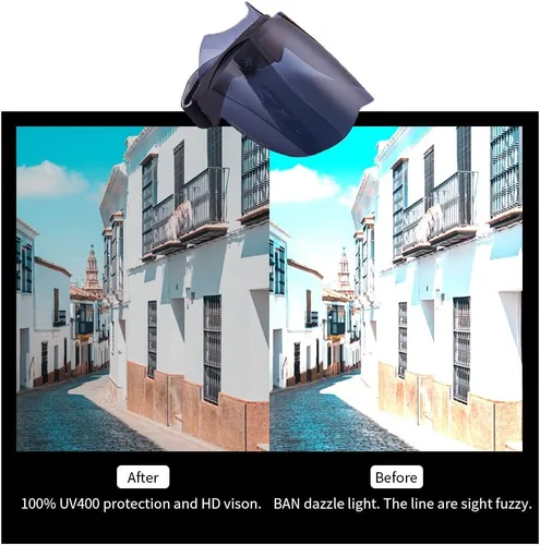 Vista 6 de Protector facial con protección UV, visera facial unisex para hombres y mujeres, deportes al aire libre, conducción, UPF 70+, gorras con viseras