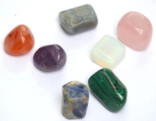 Vista 20 de Jet Authentic - Colección única de piedras pulidas de apatita + hematita + vasonita + shungita + citrino para resolver problemas de salud y Artritis