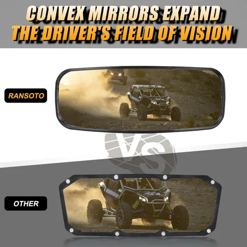 Vista 7 de Espejo retrovisor lateral UTV y espejo central compatible con Polaris Ranger 500 570 900 1000 XP, Ranger Diesel, ETX/EV, General 1000, Can-Am