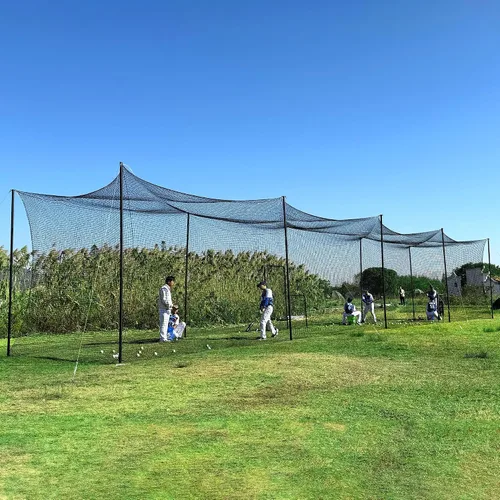Vista 10 de Jaula de bateo de béisbol, redes de béisbol de 20/35/55/70 pies para jaula de bateo, redes de jaula de bateo de béisbol y sóftbol para entrenamiento