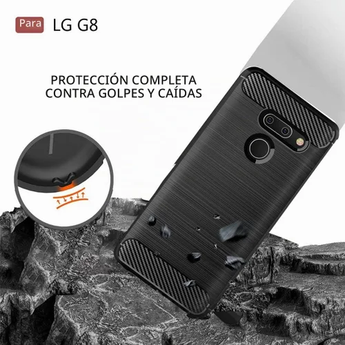 Vista 4 de Funda LG G8 ThinQ - TPU absorción de impactos - Biseles elevados - Negro