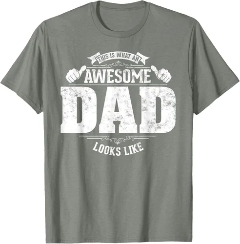 Vista 29 de This is what a awesome dad looks like vintage style design T-Shirt, Negro