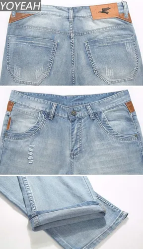 Vista 3 de YOYEAH Jeans holgados y rectos para hombre de ajuste regular