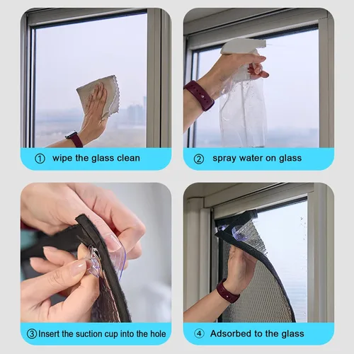 Vista 9 de Película de ventana reflectante antirrayos UV con control de calor, película aislante de papel de aluminio, no adhesiva, reutilizable, para oficina