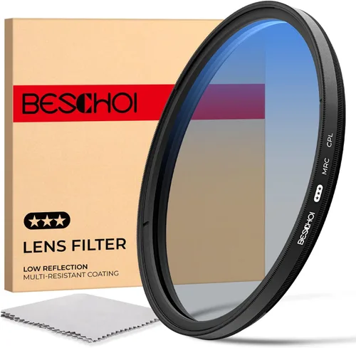 Vista 9 de Beschoi Filtro polarizador de 1.457 in, filtro polarizador circular multicapa de 30 capas con revestimiento nano multicapa (CPL) con vidrio óptico