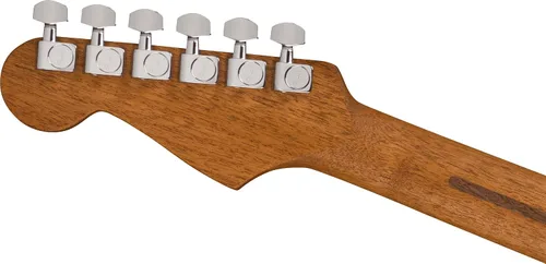 Vista 6 de Fender American Acoustasonic Jazzmaster - Guitarra eléctrica acústica de caoba, natural, diapasón de ébano, con bolsa de concierto