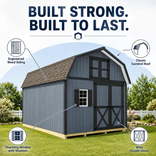 Vista 8 de Best Barns Millcreek Kit de cobertizo de madera, 12 pies x 20 pies.