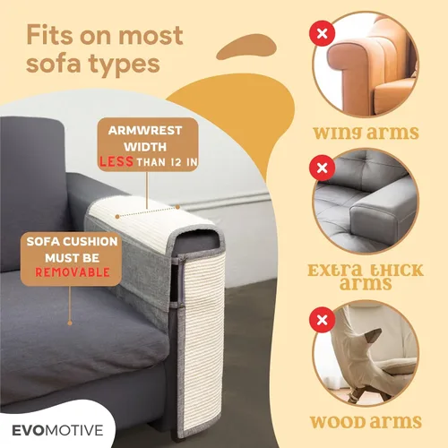 Vista 2 de Protector de sofá para gatos, se adapta a cualquiera de los reposabrazos, protector de muebles de arañazos para gatos