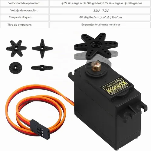 Vista 4 de Deegoo-FPV MG995 - Servomotores de engranajes metálicos de alto par de 28.7