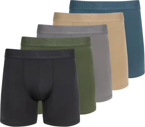 Vista 12 de PUMA Paquete de 5 calzoncillos tipo bóxer Performance para hombre Azul marino/rojo/negro