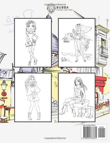 Vista 2 de Fashion Girls Coloring Book A Modern Fashion Coloring Book for Fabulous, Stylish and Trendy Girls ages 8-12, Teens, Adults