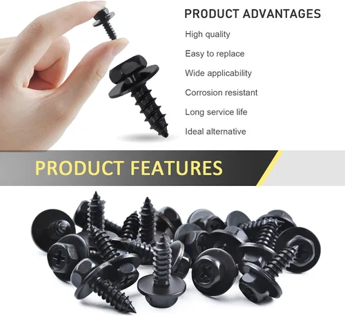 Vista 3 de 10 pernos de fijación autorroscantes para automóvil, tornillos de fijación de cuerpo inferior para parachoques de guardabarros, piezas de repuesto