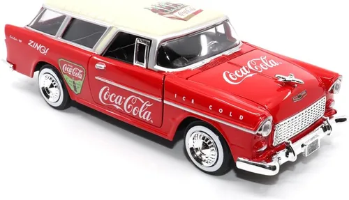 Vista 6 de Motor city classics Coca-Cola 1955 Chevy Nomad 1:24 Modelo a Escala Diecast Collectible 424057