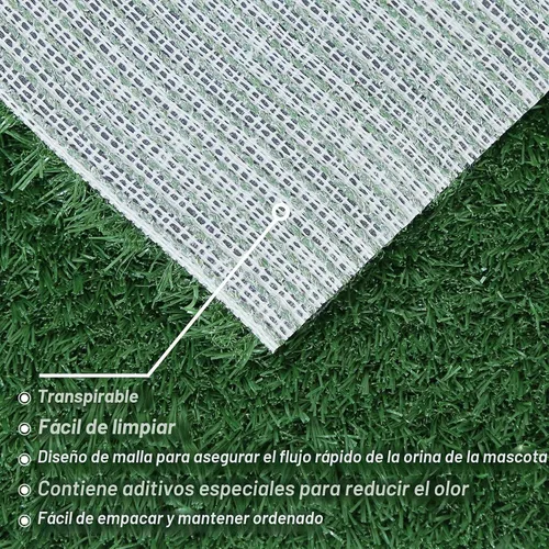 Vista 4 de GLOBREEN Alfombrilla de pasto artificial para cachorros para entrenamiento de orinal de perros, 18 x 14 pulgadas, 2 unidades, reutilizable, alto