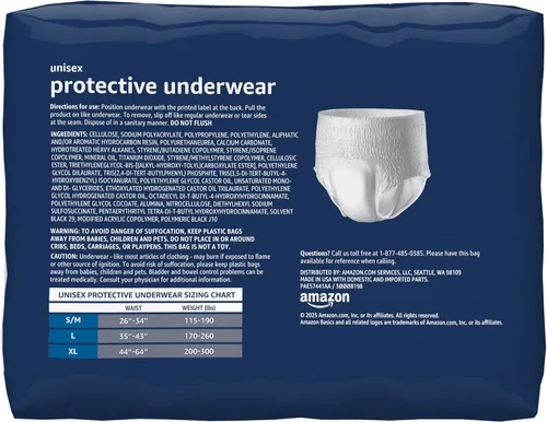 Vista 2 de Amazon Basics Ropa interior protectora unisex, absorción nocturna, pequeña/mediana, 16