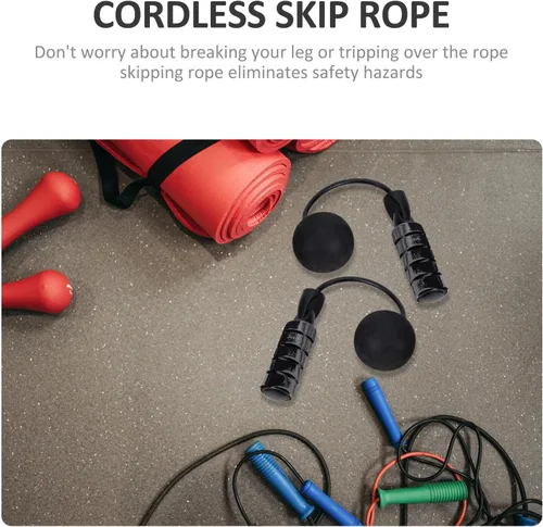 Vista 4 de SUPVOX Cordless Skip Rope with Dual Ball Bearings for Rapid Speed and Safety Weighted PVC EVA Sports Jumping Rope for Fitness Body Shaping and