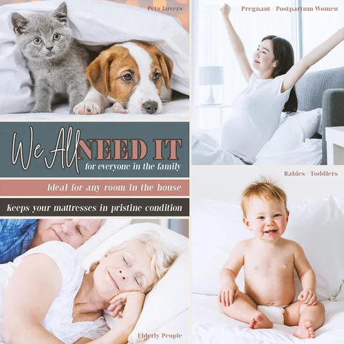 Vista 5 de Elegant Comfort Protector de colchón de algodón de rizo de alta calidad con tela 100% resistente al agua, funda de colchón ultra suave