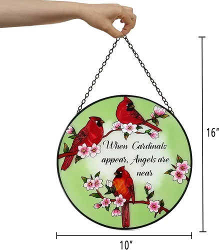 Vista 6 de Atrapasoles para colgar vidrieras de 10 pulgadas con panel de vidrio hecho a mano, decoración de ventana, regalo para mamá y abuela