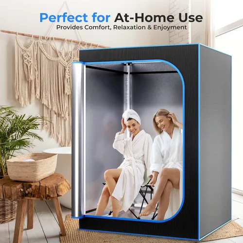 Vista 3 de SereneLife Sauna de vapor portátil para 2 personas de tamaño completo para desintoxicación – Spa personal en casa para desintoxicación en el hogar