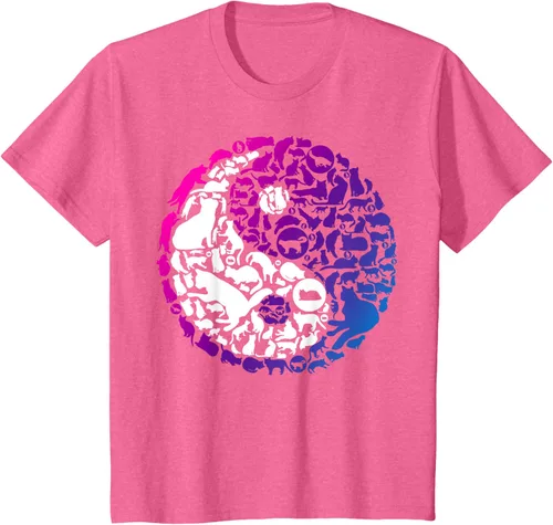 Vista 37 de Cute Kitty Cats and Zen Spirit Peace & Love Yin Yang - Camiseta de gato Negro