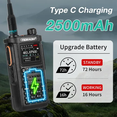 Vista 6 de Radios portátiles TIDRADIO TD-H8 GMRS de 10 vatios (4ª generación), programación de APP/PC, 4 baterías de 2500 mAh, capacidad para repetidor Negro