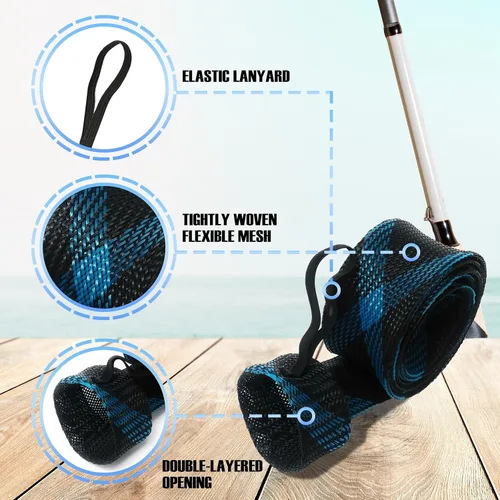 Vista 6 de Fundas para caña de pescar Reaction Tackle - Mangas y cubiertas para cañas de pescar para Baitcasting y Spinning - Se ajustan hasta cañas de 7 pies