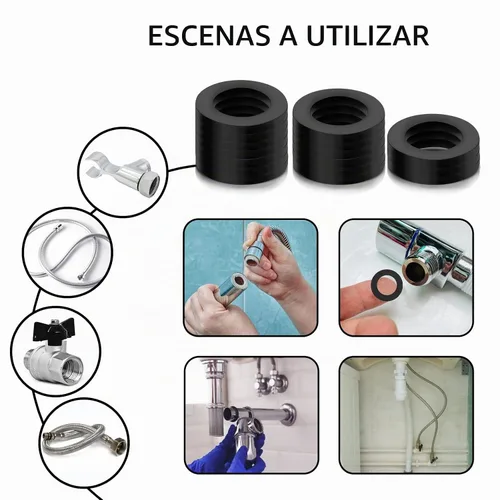 Vista 6 de Prasacco 25 arandelas de goma, sellos - sello de manguera de 1/2 pulgada para cabezal de ducha y conexión de manguera